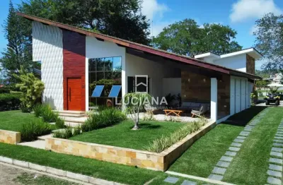 Estilo country! casa de alto padrão com 4 suítes em condomínio em gravatá/pe