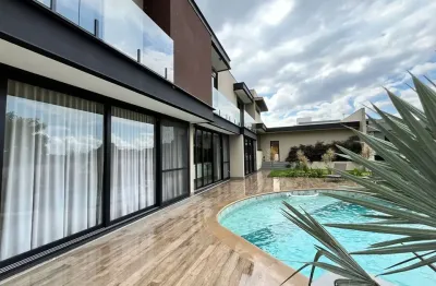 Casa em condomínio à venda em jundiaí - brisas do lago -  contemporânea com acabamento personalizado