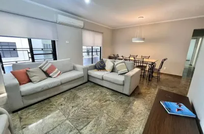 POMPÉIA: 3 QUARTOS MOBILIADO | 128 M² de Frente para a Praia | Vaga Garantida