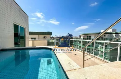 Cobertura com 4 dormitórios para alugar, 251 m² por r$ 9.000,00/mês - vila nova - cabo frio/rj