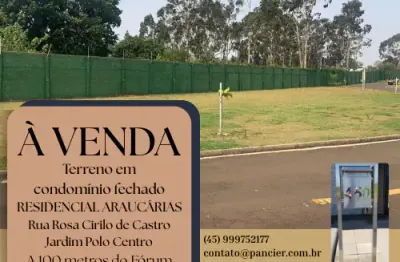 Terreno em condomínio fechado no jardim polo centro, foz do iguaçu