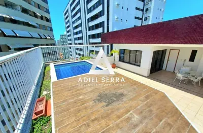 Pituba - cobertura - 270m² - nascente - mobiliada - reformada - 4 quartos sendo 3 suítes - lavabo - armários - splits - piscina privativa - 3 vagas