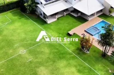 Encontro das águas - 3.998m² total - 5 suítes - master c/ closet - 6 quartos - gabinete - área gourmet - piscina - energia solar - depósito - 4 vagas