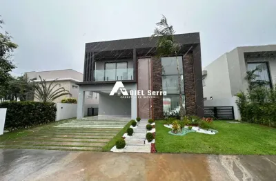 Alphaville litoral norte 1 - 470m² total - terreno plano - nunca habitada - 4 suítes - closets - 5 banheiros - área de serviço - 4 vagas