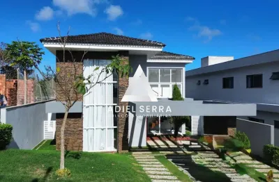 Alphaville litoral norte 3 | casa 4 suítes | 297m² | piscina voltada para área verde e gourmet integrado