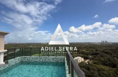 Pituaçu | cobertura duplex 4 suítes | 305m² | decorada, automatizada, piscina privativa, vista mar | total infraestrutura completa