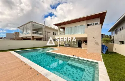 Condomínio | casa nova | 451m² | 5 suítes + gabinete | pé direito duplo | piscina e gourmet | total infraestrutura