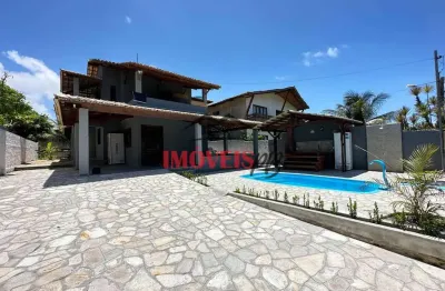 Casa em tabatinga ii com 4 quartos, piscina c/ área gourmet a 60m da praia