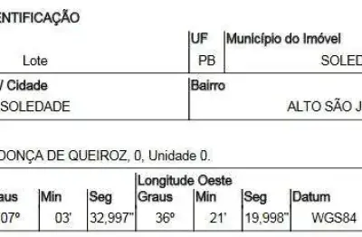 Oportunidade única em soledade - pb | tipo: terreno | negociação: venda direta online  | situação: imóvel
