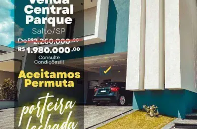 Casa em condomínio com 3 dormitórios à venda, 271 m² por r$ 1.980.000 - condomínio central parque - salto/sp