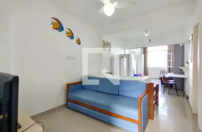 Kitnet / stúdio para aluguel - guilhermina, 1 quarto,  49 m² - praia grande