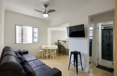 Apartamento para aluguel - boqueirão, 1 quarto,  45 m² - praia grande