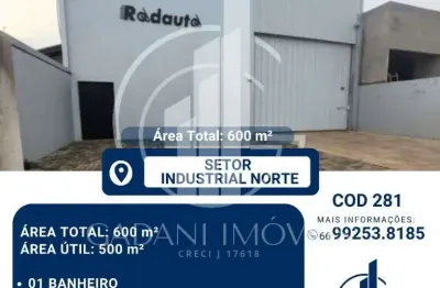 Barracao disponivel para locacao no setor industrial norte
