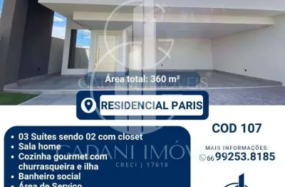 Casa com 3 quartos à venda na Rua Versalhes, 728, Residencial Paris, Sinop