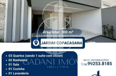 Casa com 3 quartos à venda na Avenida Integração, 01, Jardim Copacabana, Sinop