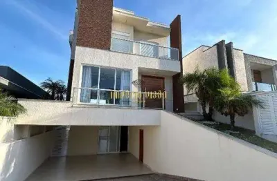 Sobrado à venda com 3 dormitórios, sendo 3 suítes semi mobiliada com piscina no condomínio aruã brisas em mogi das cruzes-sp