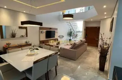 Sobrado de condomínio à venda com 3 dormitórios, sala de cinema e área gourmet com churrasqueira no condomínio mosaico essence - mogi das cruzes-sp.