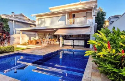 Casa em condomínio fechado com 5 quartos à venda na rua das abélias, 1, alphaville dom pedro, campinas, 380 m2 por r$ 3.500.000