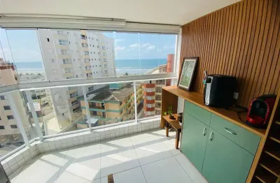 Apto 02 dorms 1 suíte, 72 m² de área útil, mobiliado e decorado  e vista mar