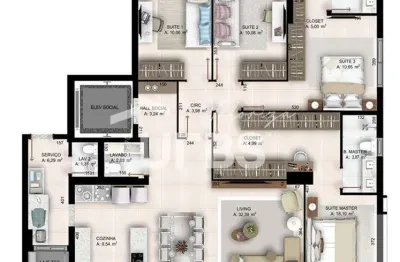 Apartamento com 3 quartos à venda na Rua 146, Setor Marista, Goiânia