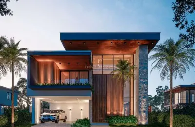 Sobrado alto padrão no mirante do lago, 4 suítes, 334m² e piscina aquecida