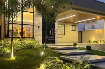 Casa térrea no alphaville, 3 suítes, escritório, piscina e porteira fechada