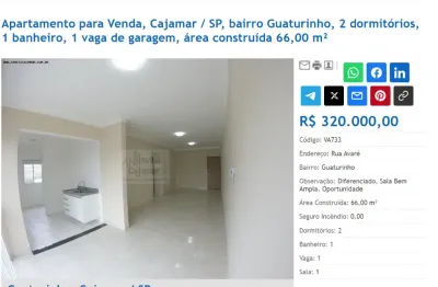 Apartamento com 2 quartos à venda na Rua Avaré, Guaturinho, Cajamar