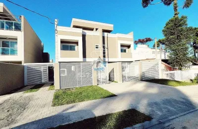 Sobrado tríplex alto padrão a venda no bairro cajuru em curitiba, com 03 quartos sendo uma suíte com sacada e amplo terraço descoberto.