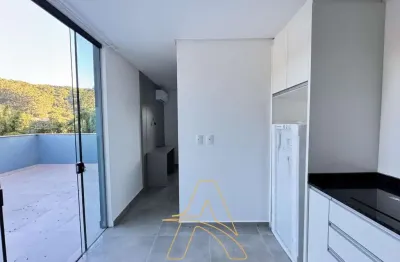 Apartamento novo mobiliado com 1 dormitório e sacada na velha