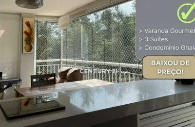 Apartamento de luxo com 3 suítes e varanda gourmet em alphaville