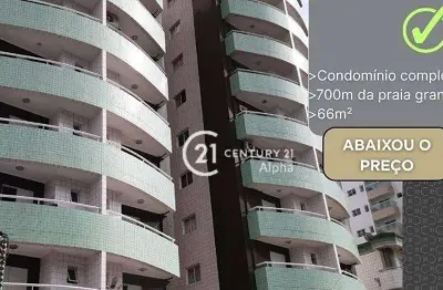 Apartamento 1 quarto na praia grande com condomínio completo