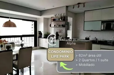 Apartamento com 2 dormitórios para alugar, 62 m² por r$ 6.830,00/mês - green valley - barueri/sp