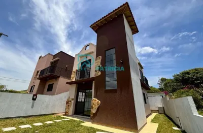 Sobrado para locação em garopaba, areias do macacu, 3 dormitórios, 2 suítes, 3 banheiros, 1 vaga