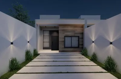 Casa em construção fase de acabamento no bairro universitário, 100m2,  3 quartos, 2 vagas, edícula com churrasqueira e piscina.