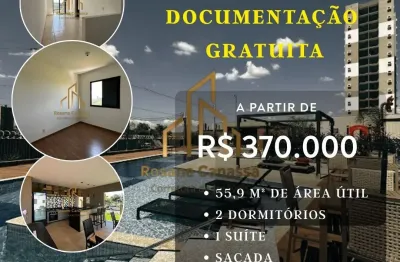 Apartamento à venda  olhos d’água-documentação gratuita-56,90 m²–sacada-ribeirão preto-sp-zona sul
