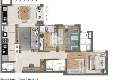 Apartamento tipo para venda em city américa com 3 quartos, sendo 1 suíte, 87m²