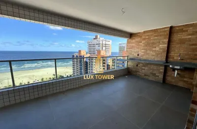 Apartamento alto padrão de 3 quartos, 2 suítes com vista mar em praia grande