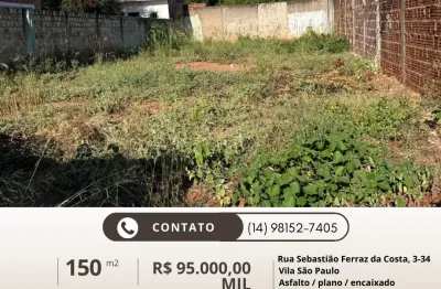 Terreno à venda na Rua Sebastião Ferraz da Costa, 3-34, Vila São Paulo, Bauru