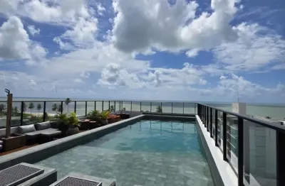 Excelente flat mobiliado no jardim oceania/bessa pronto para rentabilizar com elevador e lazer 70m do mar