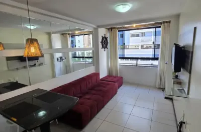 Apartamento mobiliado com 1 quarto no cabo branco, elevador e lazer