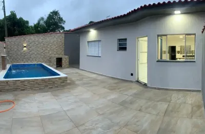 Casa nova com 02 dormitórios e piscina para venda, itanhaém / sp