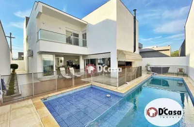 Lindo sobrado à venda com 3 suítes, espaço gourmet e piscina, condomínio san marco, taubaté-sp.