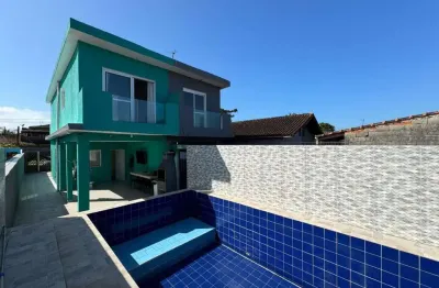 Casa para venda em itanhaém, verde mar, 3 dormitórios, 2 banheiros, 2 vagas