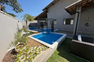 Casa no bairro esther em itanhaém – lado praia a 300m do mar, 3 dormitórios, piscina, automação e escritura