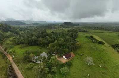 Chacara localizada lado serra a 12km da rodovia, com area de serviço, arvores frutiferas e 10 cabeças de gado