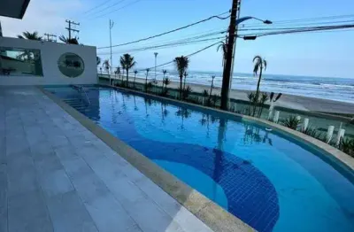Apartamento frente mar com 3 quartos e piscina em mongaguá.