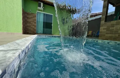 Casa à 700m do mar com piscina e área gourmet,  no bairro jardim nova peruíbe