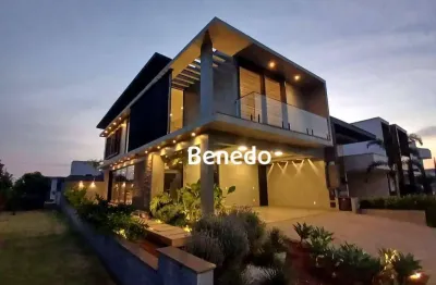 Casa sobrado com 3 suítes à venda no residencial portinari club - parque brasil 500 - paulínia/sp