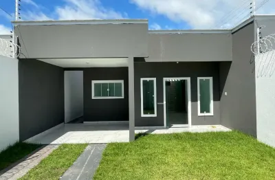 Casa nova à venda – araçagy, 3 quartos (1 suíte com closet), 98m², design moderno e jardim gramado
