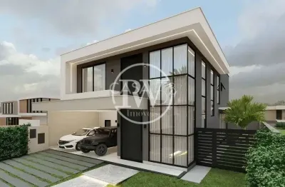 Casa térrea de alto padrão no condomínio villagio toscano, 4 suítes, 261m² nova
